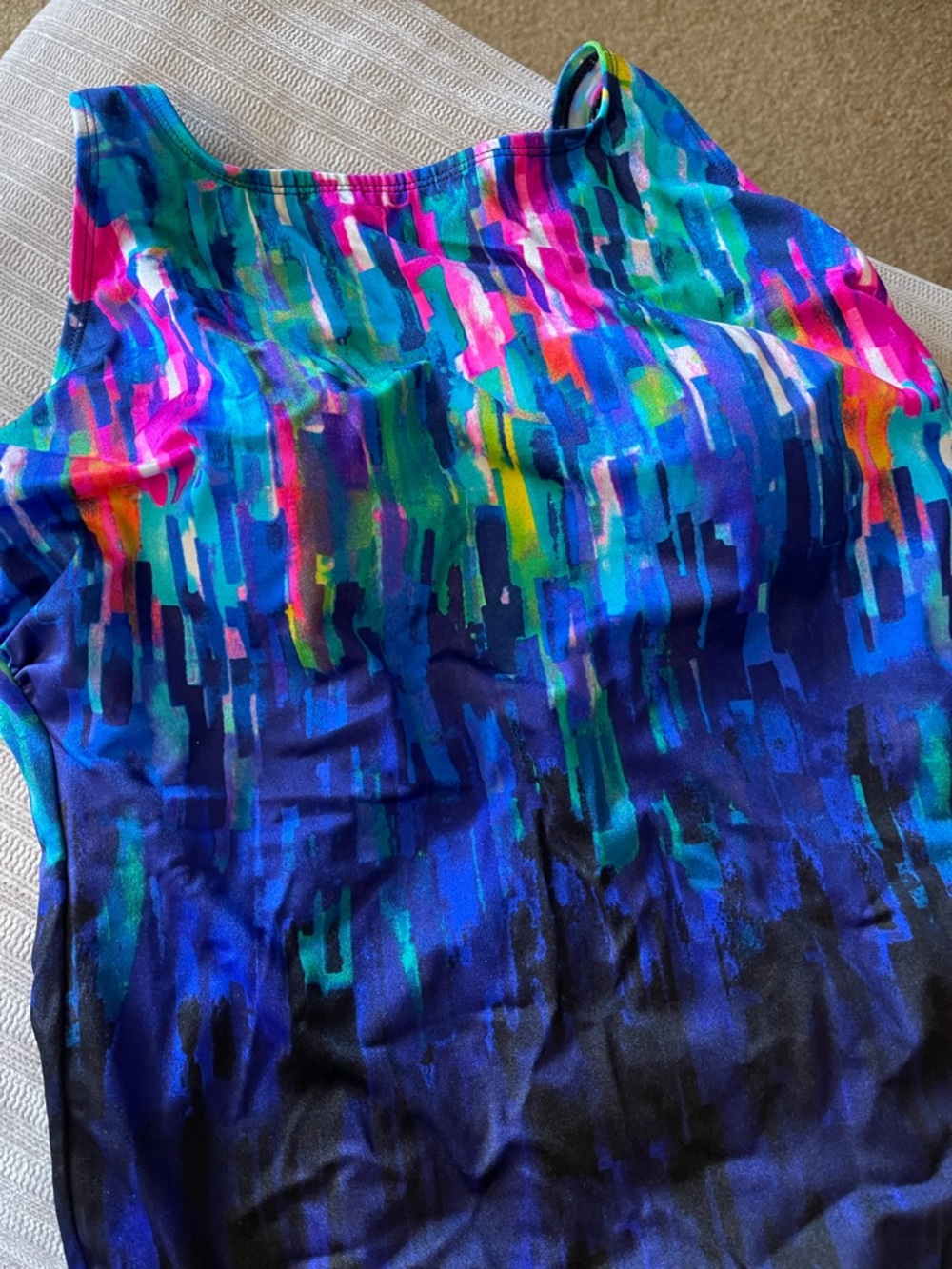 St. John's Bay Vibrant Multicolor One-Piece Swimsuit Size 12 - Picture 2 of 11